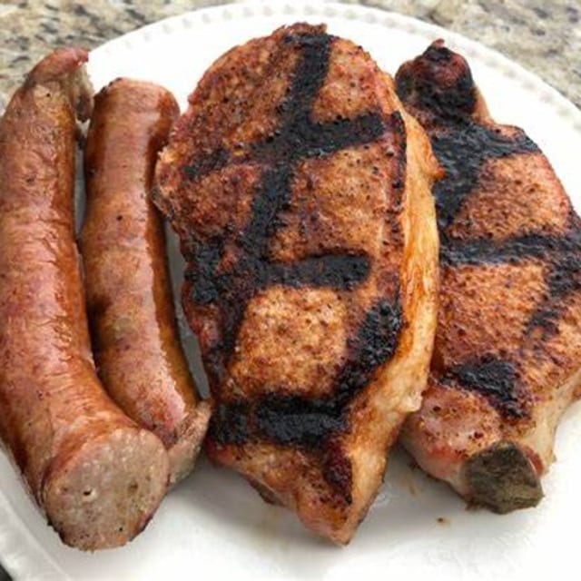 Pork Lion & Beef Link Sausage.